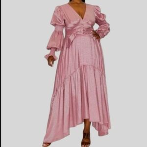 ROSEVELVET WOMEN'S VICTORIAN PINK ANIMAL PRINT HI LO HEM SIZE MEDIUM NWT